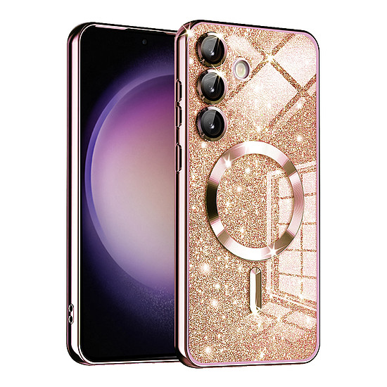 Techsuit - Luxus Glitter MagSafe - Samsung Galaxy S23 FE - Rose Gold (KF2325156)