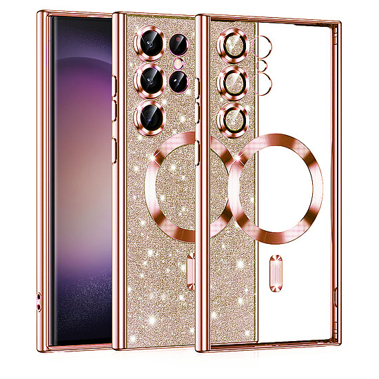 Techsuit - Luxus Glitter MagSafe - Samsung Galaxy S23 Ultra - Rose Gold (KF2325145)