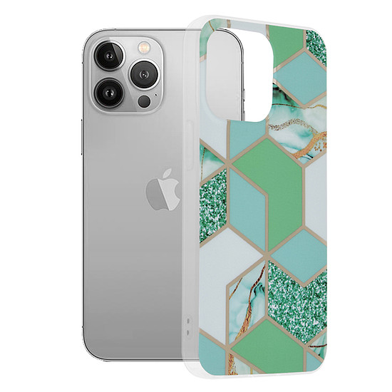 Techsuit - Marble Series - iPhone 13 Pro - Green Hex (KF238911)