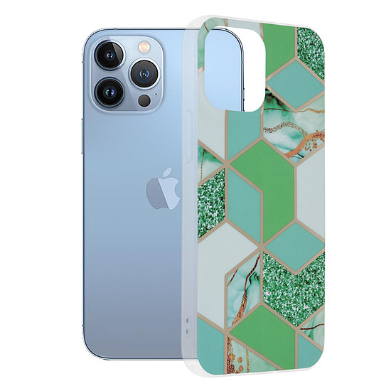 Techsuit - Marble Series - iPhone 13 Pro Max - Green Hex (KF238908)