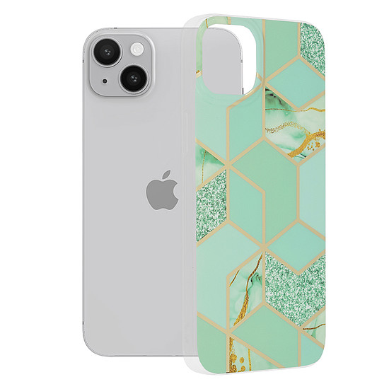 Techsuit - Marble Series - iPhone 14 Plus - Green Hex (KF2311308)