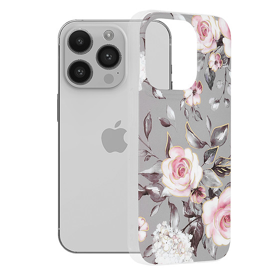 Techsuit - Marble Series - iPhone 14 Pro - Bloom of Ruth Gray (KF2311316)