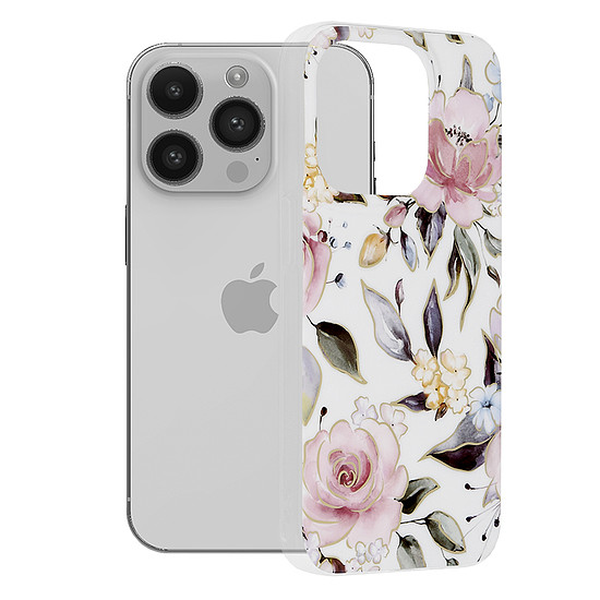 Techsuit - Marble Series - iPhone 14 Pro - Chloe White (KF2311312)