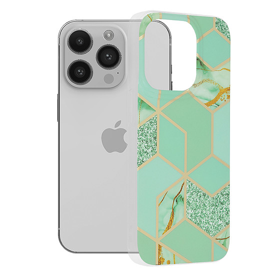 Techsuit - Marble Series - iPhone 14 Pro - Green Hex (KF2311314)