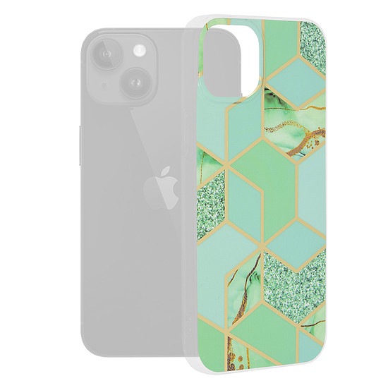 Techsuit - Marble Series - iPhone 15 Plus - Green Hex (KF2314120)