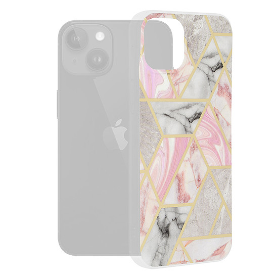 Techsuit - Marble Series - iPhone 15 Plus - Pink Hex (KF2314119)