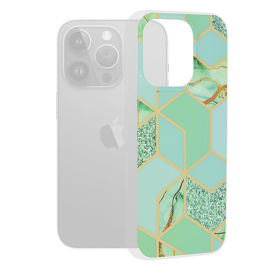 Techsuit - Marble Series - iPhone 15 Pro - Green Hex (KF2314114)