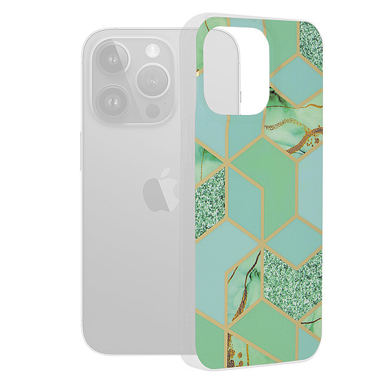 Techsuit - Marble Series - iPhone 15 Pro Max - Green Hex (KF2314126)