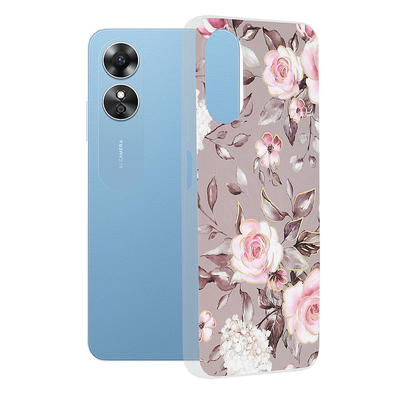 Techsuit - Marble Series - Oppo A17 - Bloom of Ruth Gray