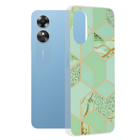 Techsuit - Marble Series - Oppo A17 - Green Hex