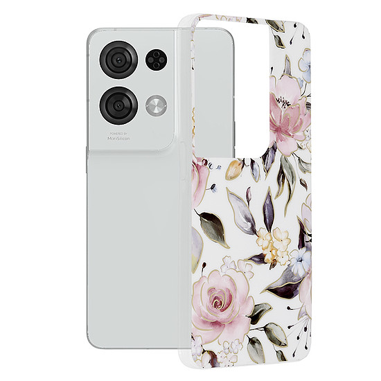 Techsuit - Marble Series - Oppo Reno8 Pro - Chloe White (KF2311354)