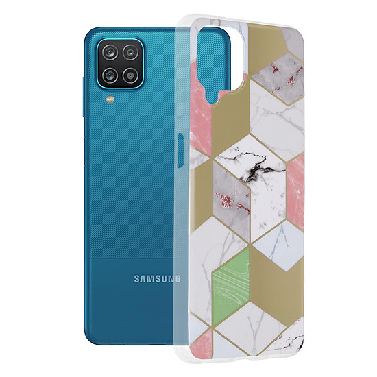 Techsuit - Marble Series - Samsung Galaxy A12 / A12 Nacho - Lila Hex (KF238975)