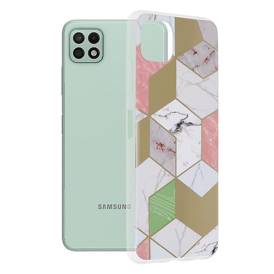 Techsuit - Marble Series - Samsung Galaxy A22 5G - Purple Hex (KF238723)