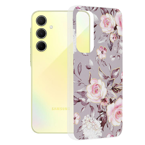 Techsuit - Marble Series - Samsung Galaxy A35 5G - Ruth Gray virágzása