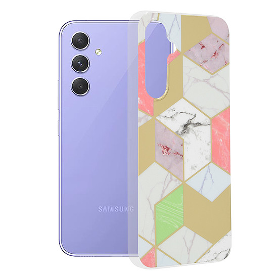 Techsuit - Marble Series - Samsung Galaxy A54 - Purple Hex (KF2312204)