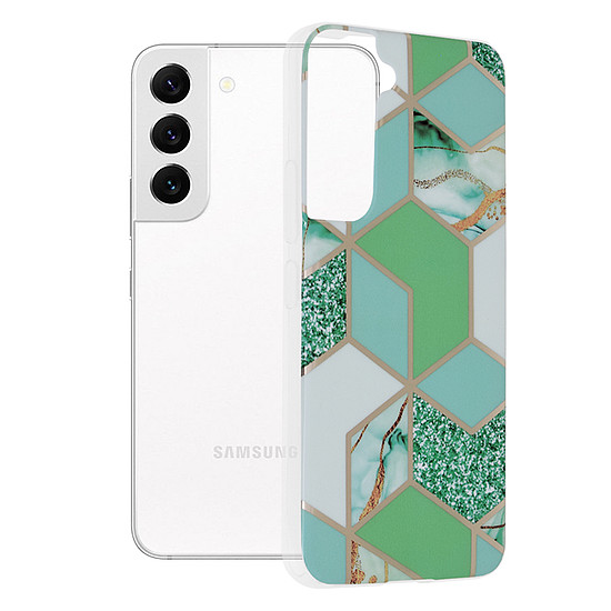 Techsuit - Marble Series - Samsung Galaxy S22 - Green Hex (KF238986)