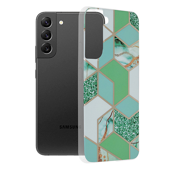 Techsuit - Marble Series - Samsung Galaxy S22 Plus - Green Hex (KF238983)