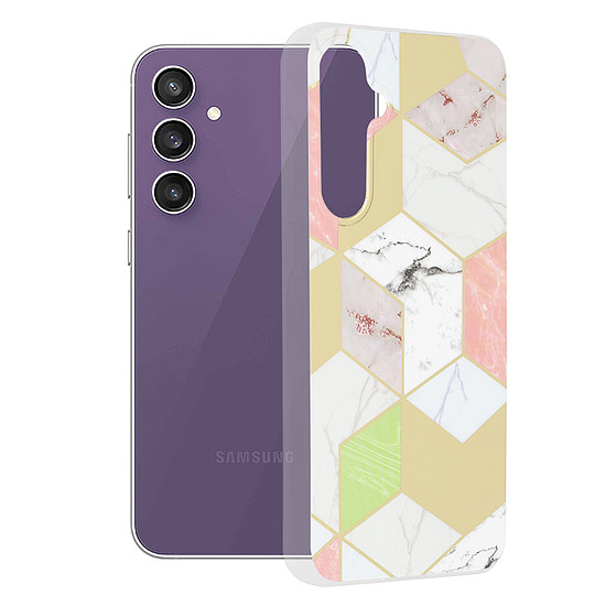 Techsuit - Marble Series - Samsung Galaxy S23 FE - Purple Hex