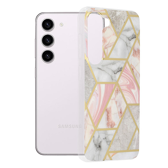 Techsuit - Marble Series - Samsung Galaxy S23 - Pink Hex (KF2311361)