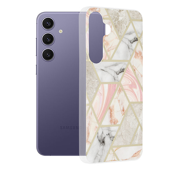 Techsuit - Marble Series - Samsung Galaxy S24 Plus - Pink Hex