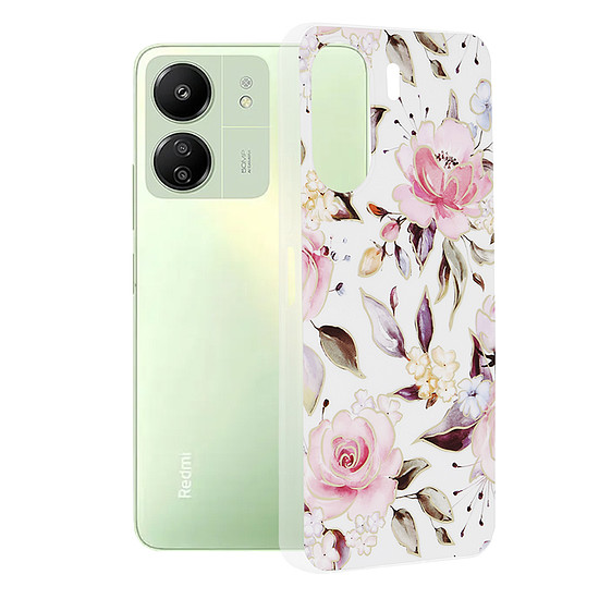 Techsuit - Marble Series - Xiaomi Redmi 13C 4G / Poco C65 - Chloe White (KF2318302)