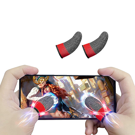 Techsuit - Mobil Gaming Finger Sleeve (FS4-03) - Peaceful Elite, King of Glory, Anti-Sweat - piros