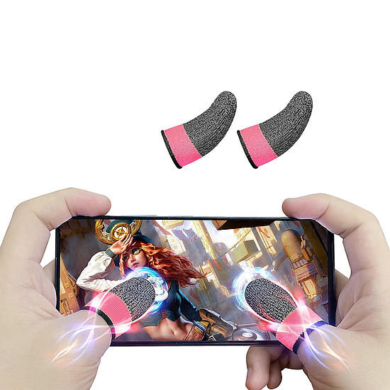 Techsuit - Mobil Gaming Finger Sleeve (FS4-04) - a békés elithez, a dicsőség királya, izzadásgátló - rózsaszín