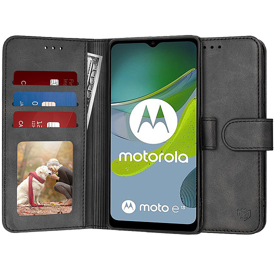 Techsuit - Naplókönyv - Motorola Moto E13 - Fekete