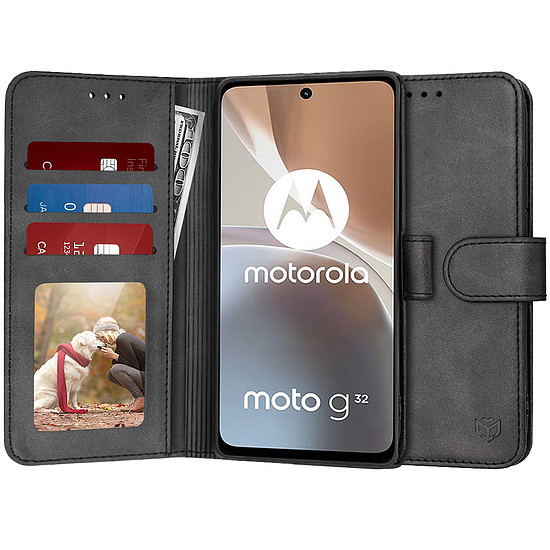 Techsuit - Naplókönyv - Motorola Moto G32 - Fekete (KF2321183)