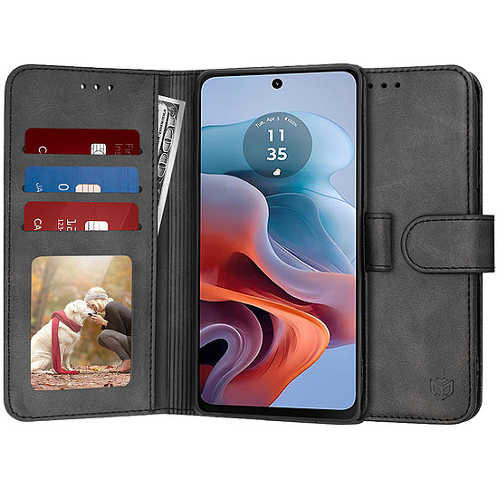 Techsuit - Naplókönyv - Motorola Moto G34 / Moto G45 - Fekete