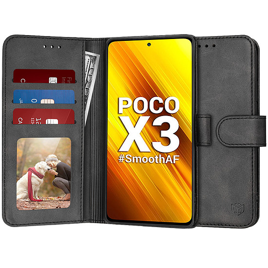 Techsuit - Naplókönyv - Xiaomi Poco X3 / Poco X3 NFC / Poco X3 Pro - Fekete