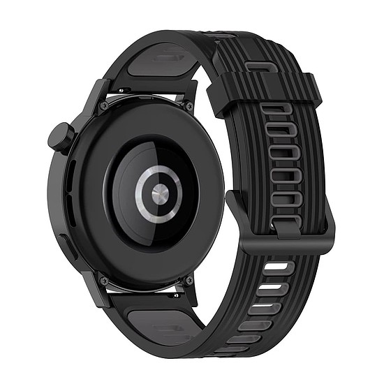 Techsuit - Óraszíj 22mm (W002) - Samsung Galaxy Watch (46mm)/Watch 3/Gear S3, Huawei Watch GT/GT 2/GT 3 (46mm) - Fekete (KF238588)