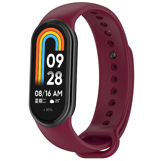 Techsuit - óraszíj (W014) - Xiaomi Mi Band 8/8 NFC / 9/9 NFC - borvörös