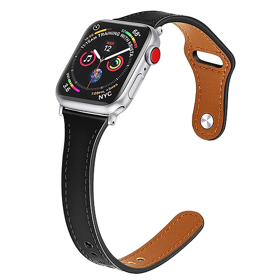 Techsuit - Óraszíj (W033) NŐI - Apple Watch 1/2/3/4/5/6/7/8/SE/SE 2/Ultra (42/44/45/49mm) - Fekete (KF239820)