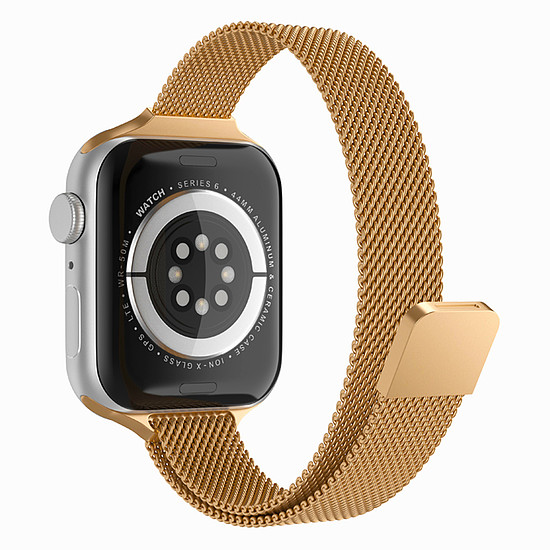 Techsuit - Óraszíj (W034) - Apple Watch 1/2/3/4/5/6/7/8/9/10/SE/SE 2 (38/40/41/42mm) - Luxus arany