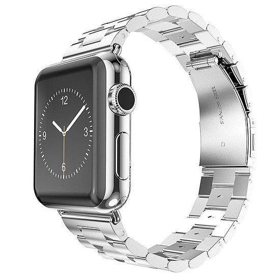 Techsuit - Óraszíj (W036) - Apple Watch 1/2/3/4/5/6/7/8/9/10/SE/SE 2 (38/40/41/42mm) - Ezüst