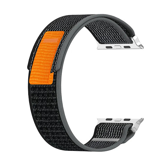 Techsuit - Óraszíj (W039) - Apple Watch 1/2/3/4/5/6/7/8/SE/SE 2/Ultra (42/44/45/49mm) - Fekete / szürke (KF2313124)