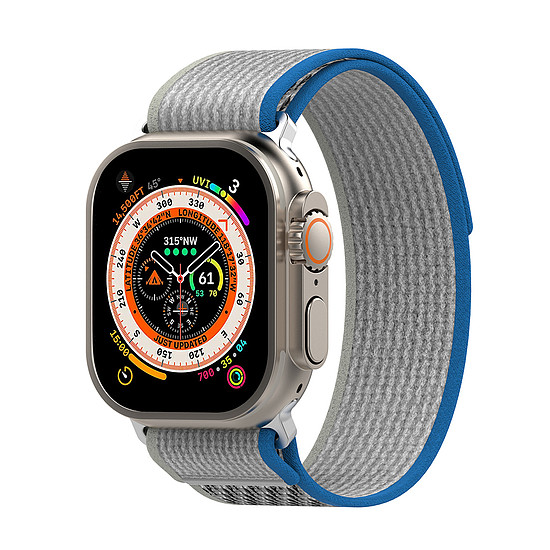 Techsuit - Óraszíj (W039) - Apple Watch 1/2/3/4/5/6/7/8/SE/SE 2/Ultra (42/44/45/49mm) - Kék / Szürke (KF2313126)