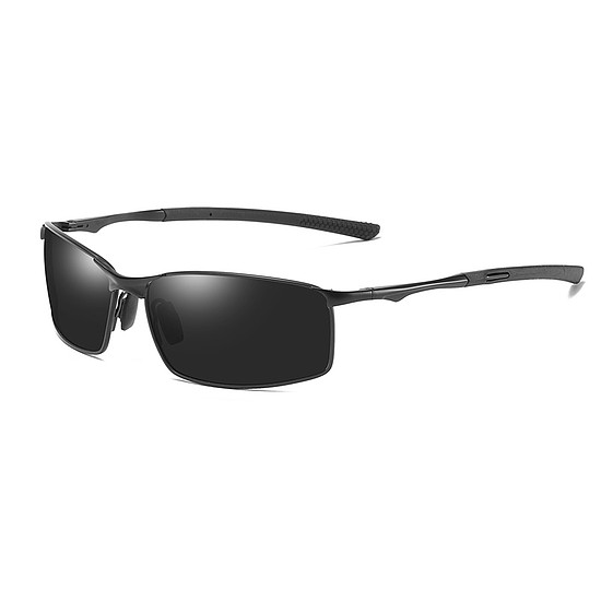 Techsuit - Polarized napszemüveg (559) - Férfi, UV-védelemmel és fém kerettel, Négyszögletű - Fekete (KF2325998)