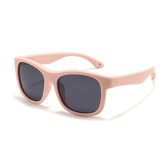 Techsuit - Polarized napszemüveg (8306-C22) - babáknak, négyzet alakú, pánttal - Sand Pink