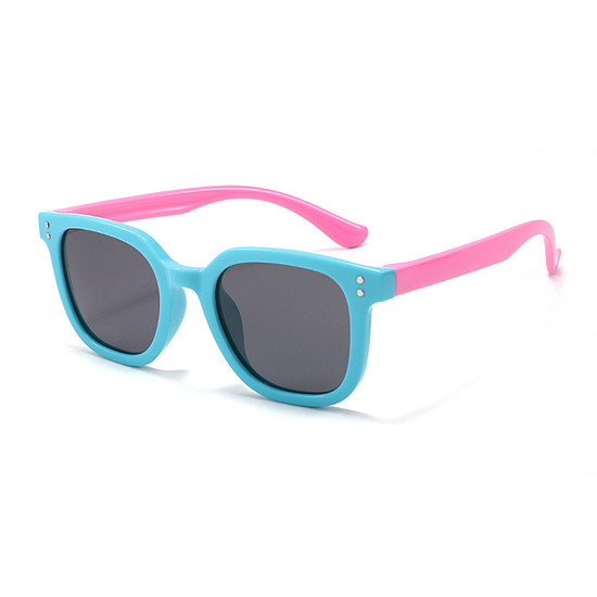 Techsuit - Polarized napszemüveg (8351-C27) - Négyzet alakú, 3-12 éves gyerekeknek - Lake Blue / Pink