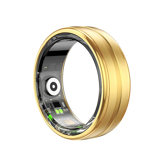 Techsuit - Smart Ring (R06) - Uniszex, Pulzusmérő, Lépésszámláló, Oxigéntelítettség, Alvás, Fitness, Méret 57,17 mm - Arany