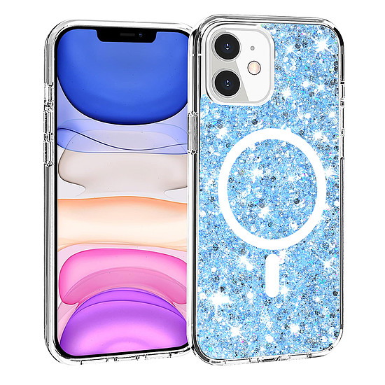 Techsuit - Sparkly Glitter MagSafe - iPhone 11 - Kék (KF2323954)