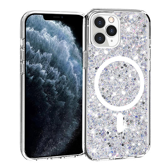 Techsuit - Sparkly Glitter MagSafe - iPhone 11 Pro - Fehér (KF2323957)