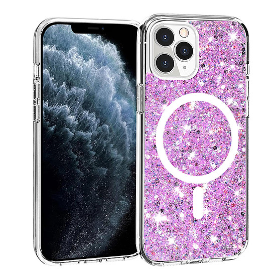 Techsuit - Sparkly Glitter MagSafe - iPhone 11 Pro - Magenta