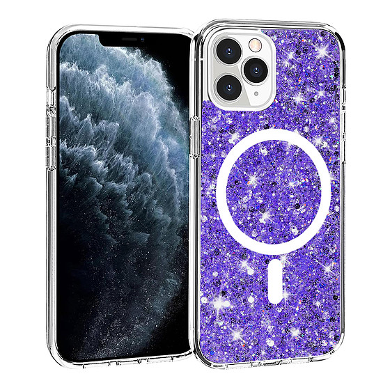 Techsuit - Sparkly Glitter MagSafe - iPhone 11 Pro Max - Lila