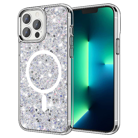 Techsuit - Sparkly Glitter MagSafe - iPhone 13 Pro - Fehér