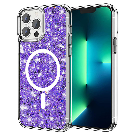 Techsuit - Sparkly Glitter MagSafe - iPhone 13 Pro - Lila