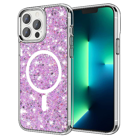 Techsuit - Sparkly Glitter MagSafe - iPhone 13 Pro - Magenta