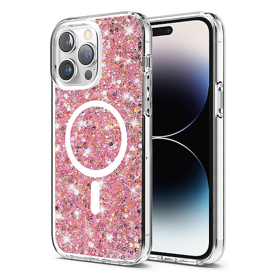 Techsuit - Sparkly Glitter MagSafe - iPhone 14 Pro - Pink